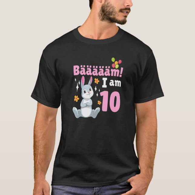 T-shirt 10e anniversaire Rabbit à thème Anniversaire fête  (Devant)