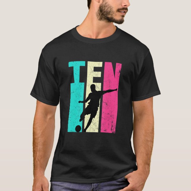 T-shirt 10e anniversaire Retro Football 10 ans Anniversair (Devant)