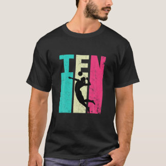 T-shirt 10E Anniversaire Retro Volleyball Amateurs 10 Ans