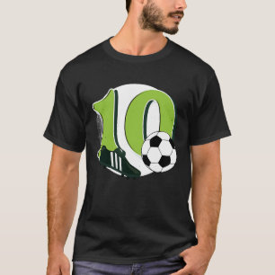 T-shirt 10e Anniversaire Soccer Grand Nombre 10 ans Garçon