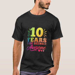 T-shirt 10e anniversaire Tie Dye 10 ans 10 ans fille année
