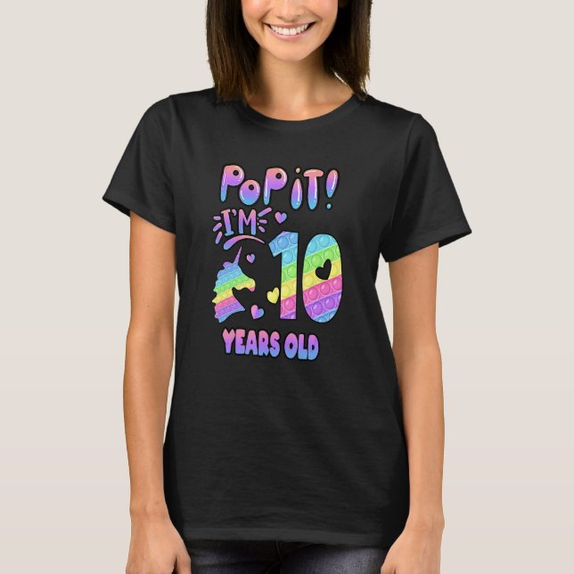 T-shirt 10e anniversaire Unicorn Fidget Pop It Birthday Gi (Devant)