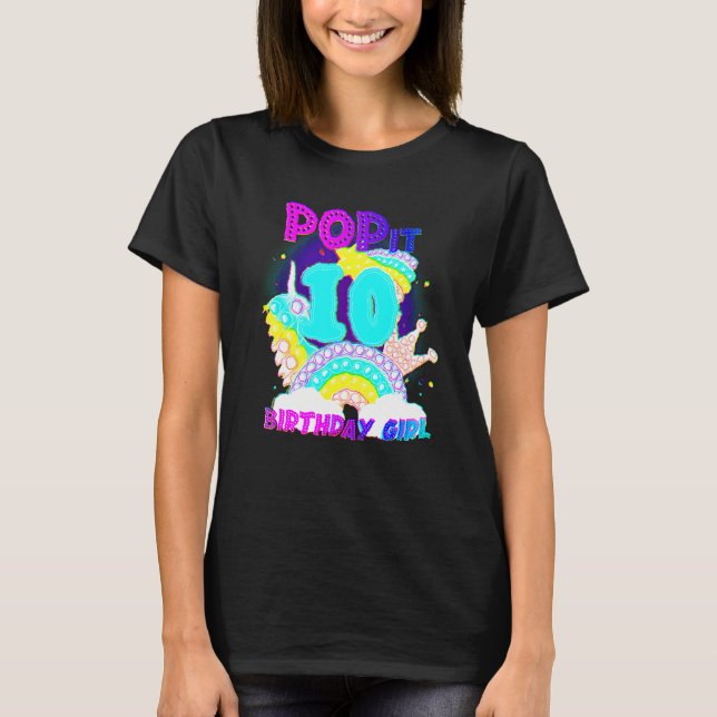 T-shirt 10e anniversaire Unicorn Fidget Pop It Birthday Gi (Devant)
