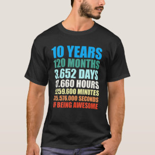 T-shirt 10e Birthday Venin Boy 10 Years Beg Awesome