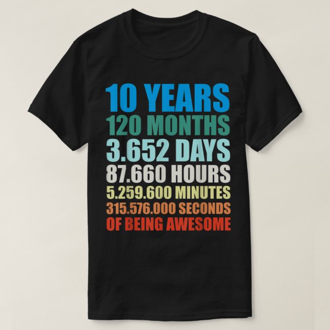 T-shirt 10e Birthday Venin Boy 10 Years Beg Awesome (Design devant)