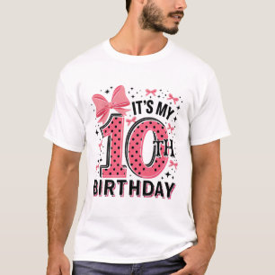 T-shirt 10e Coquette Anniversaire Fille 10 ans Coqu