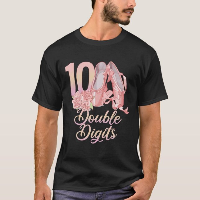 T-shirt 10E Double Chiffres Anniversaire Danseur De Ballet (Devant)