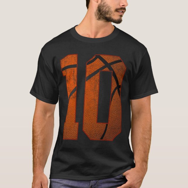 T-shirt 10e fête d'anniversaire Dix 10 ans de basket-ball (Devant)