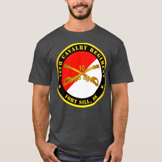 T-shirt 10e régiment de cavalerie Fort Sill OK w Cav Branc