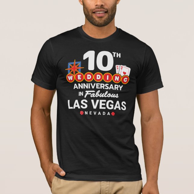 T-shirt 10e Wedding Anniversary Couples Las Vegas (Devant)