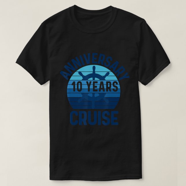 T-shirt 10e Wedding Anniversary Cruise 10 Years Couples V (Design devant)