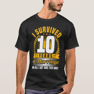 T-shirt 10ème anniversaire de Mariage, 10 ans de mariage, 