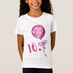 T-Shirt 10ème Fille d'anniversaire, cadeaux de filles