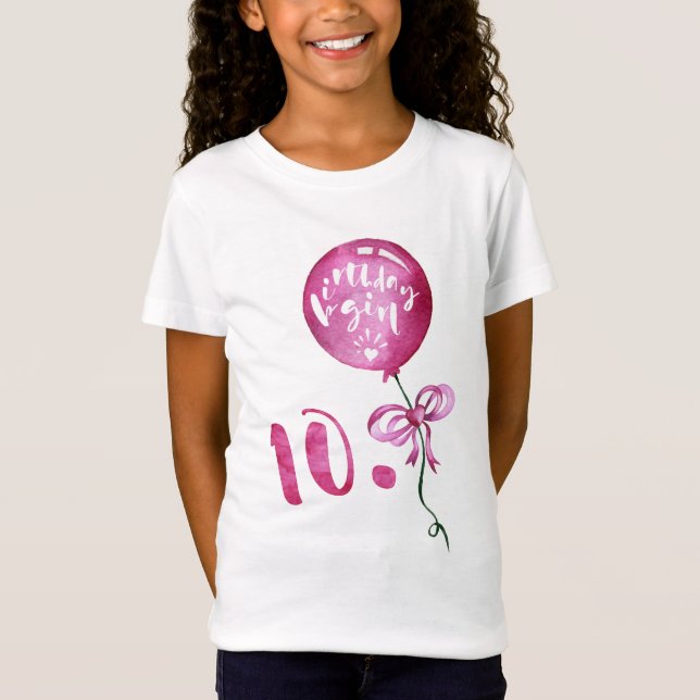 T-Shirt 10ème Fille d'anniversaire, cadeaux de filles (Devant)