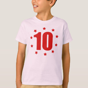 T-shirt 10ème pièce en t d'ANNIVERSAIRE de DIX étoiles