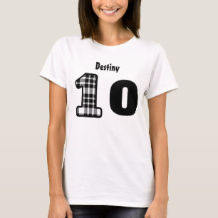 T-shirt 10ème Plaid de fille d'anniversaire ou 10 19 ANS