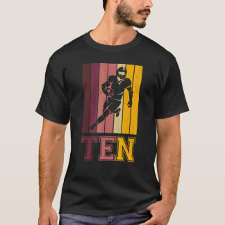 T-shirt 10th Birthday  For Boys Football Player 10 Years O