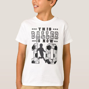 T-shirt 10th Birthday Gift Soccer Player 10 Year Old Boy