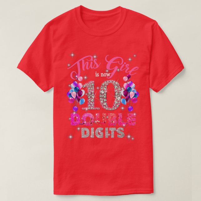 T-shirt 10th Birthday Gifts Shirt This Girl Is Now 10 Doub (Design devant)