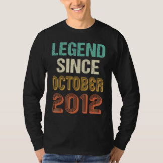 T-shirt 10th Birthday Legend Since 2012October Born In Oct