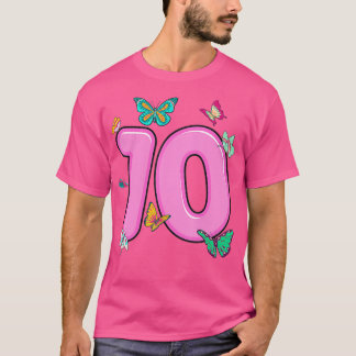 T-shirt 10th Birthday Shirt Butterflies 10 Years Old Girls