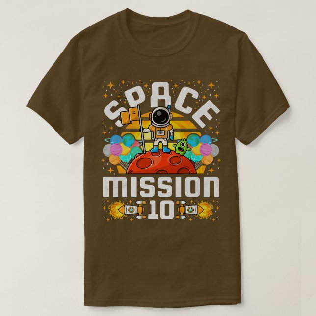 T-shirt 10th Birthday Space Mission 10 Years Old Astronaut (Design devant)