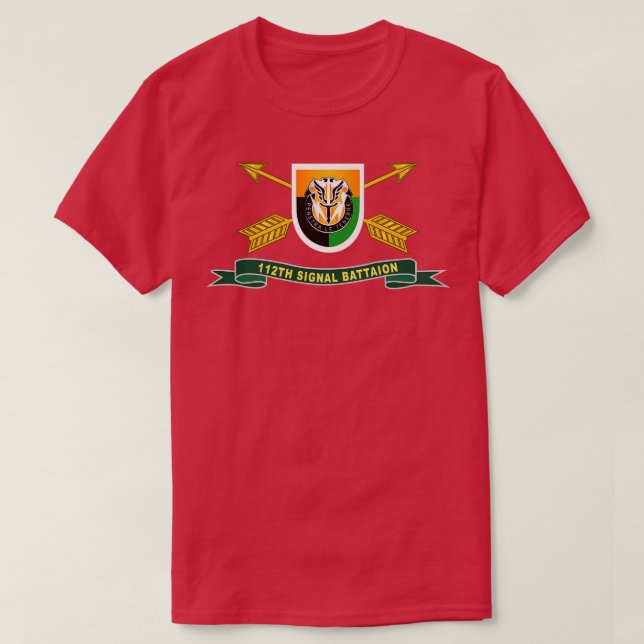 T-shirt 112e Bataillon de transmissions avec la Branche de (Design devant)