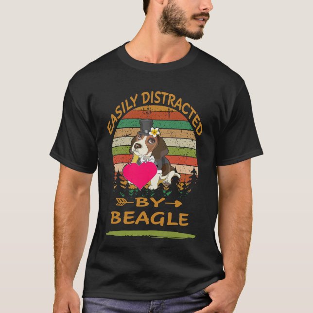 T-shirt 114 Facilement Distrait Par Beagle (Devant)