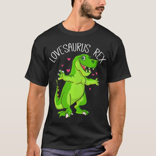 T-shirt 115 Lovesaurus T Rex Valentines Day Dinosaur Boys (Devant)