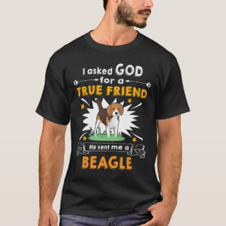 T-shirt 117 Demandé Dieu Véritable Ami Un Beagle