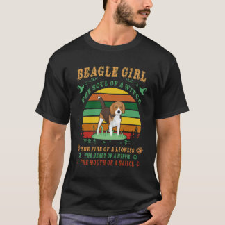T-shirt 117 Fille Beagle l'âme le feu le coeur le mou