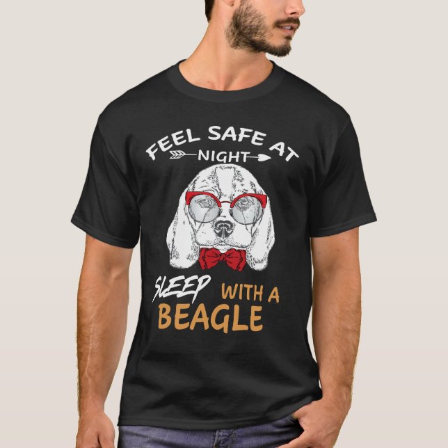 T-shirt 118 Sens Coffre-Fort La Nuit Sommeil Avec Un Beagl (Devant)