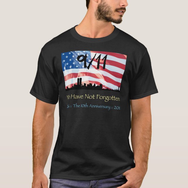 T-shirt 11/09 10e anniversaire WTC et le drapeau (Devant)