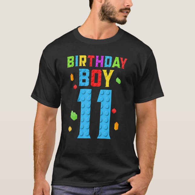 T-shirt 11 Anniversaire Boy Blocks Bâtiment Boys Ki (Devant)