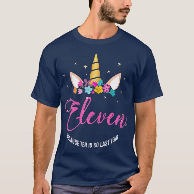 T-shirt 11 Anniversaire Cadeaux de fille Unicorn 11e (Devant)