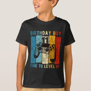 T-shirt 11 Anniversaire Garçon 11 Temps De Niveau Jusqu'Au