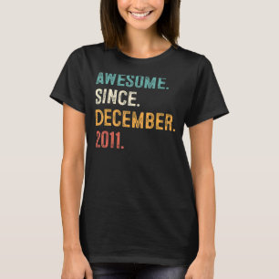 T-shirt 11 Ans 11 Anniversaire Awesome Depuis Décembre