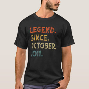 T-shirt 11 ans 11e anniversaire Légende depuis le 2 octobr