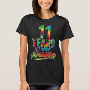 T-shirt 11 Ans 11e Anniversaire Teinture Tie Dye Être géni