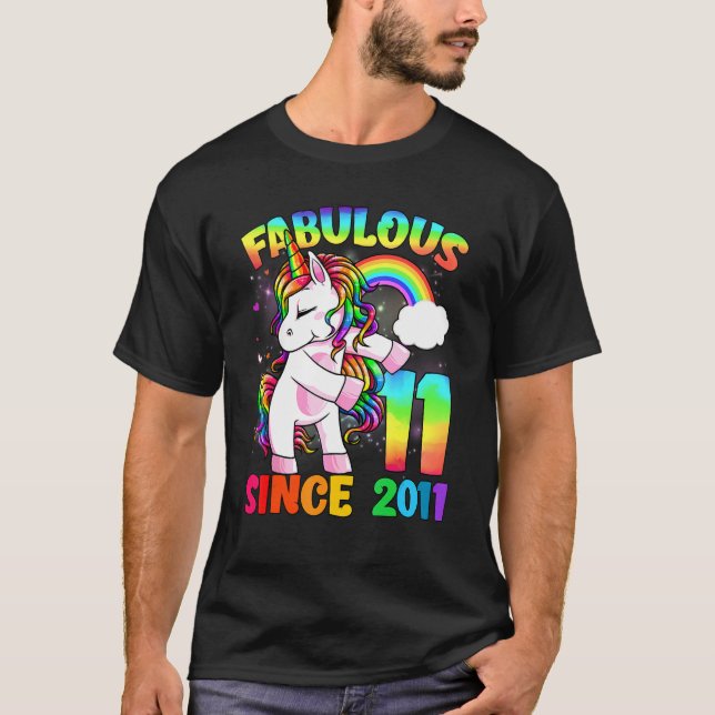 T-shirt 11 Ans 11e Anniversaire Unicorn Fabuleuse S (Devant)