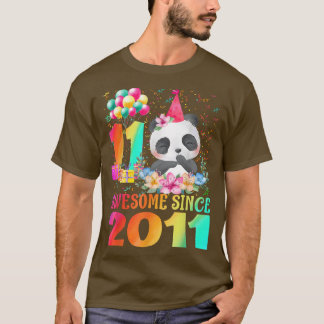T-shirt 11 Ans 11ème Anniversaire Panda Awesome Depuis 201