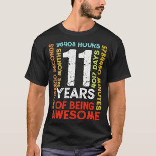 T-shirt 11 Ans 132 Mois D'Être Impressionnant 11e Annivers