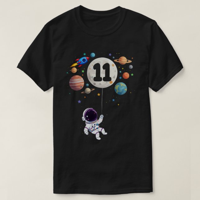 T-shirt 11 ans Anniversaire Astronaut 11e anniversaire (Design devant)
