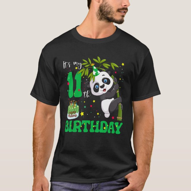 T-shirt 11 ans Anniversaire Cute Panda Zookeeper (Devant)