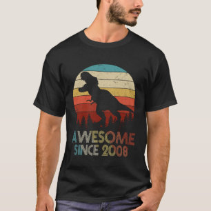 T-shirt 11 Ans Awesome Depuis 2008 Dinosaur Boys Birt