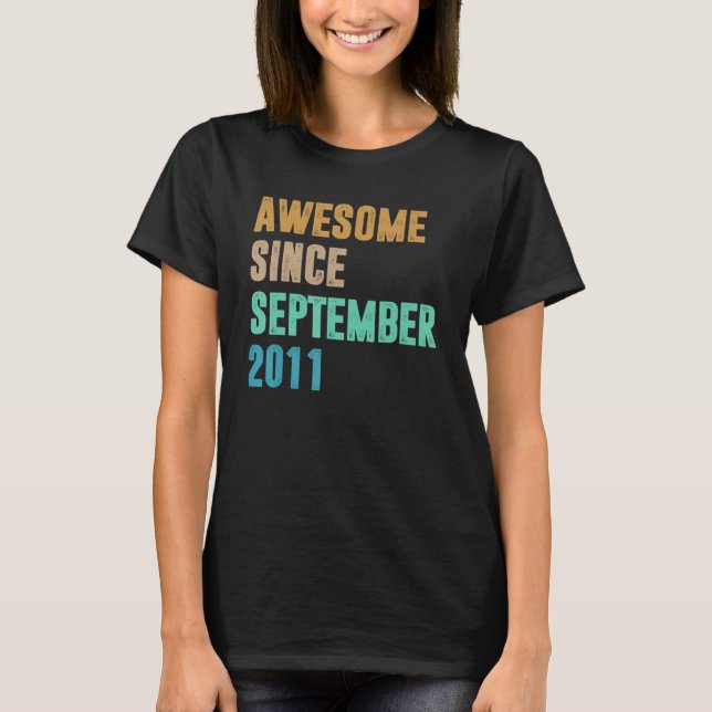 T-shirt 11 Ans Awesome Depuis Septembre 2011 11 (Devant)