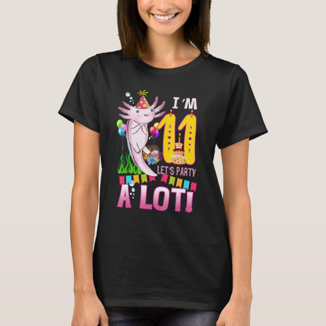 T-shirt 11 Ans Axolotl 11e Anniversaire Fête Garçons Fille (Devant)