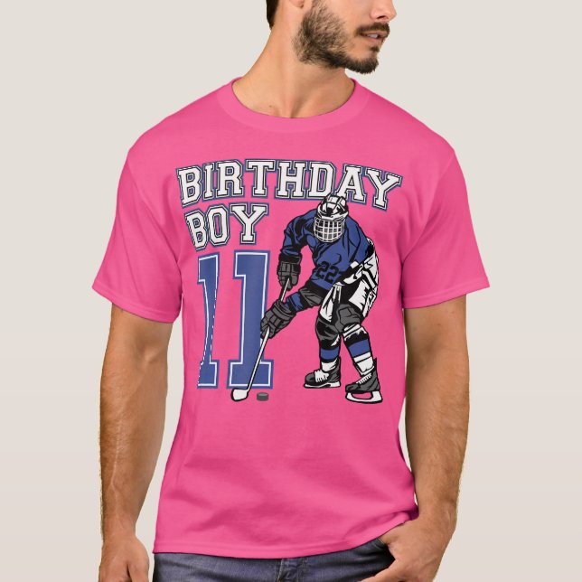 T-shirt 11 Ans De Hockey Sur Glace À Thème Anniversaire 11 (Devant)