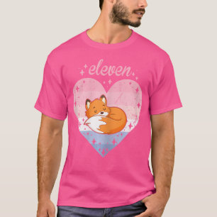 T-shirt 11 Ans Mignonne Fox Anniversaire Fille 11E B-Jour