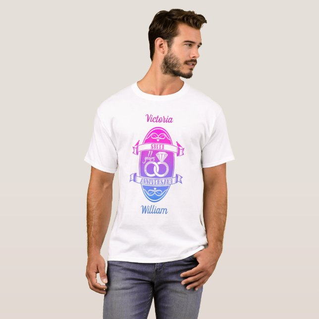 T-shirt 11 ans traditionnel acier 11e anniversaire mariage (Devant entier)